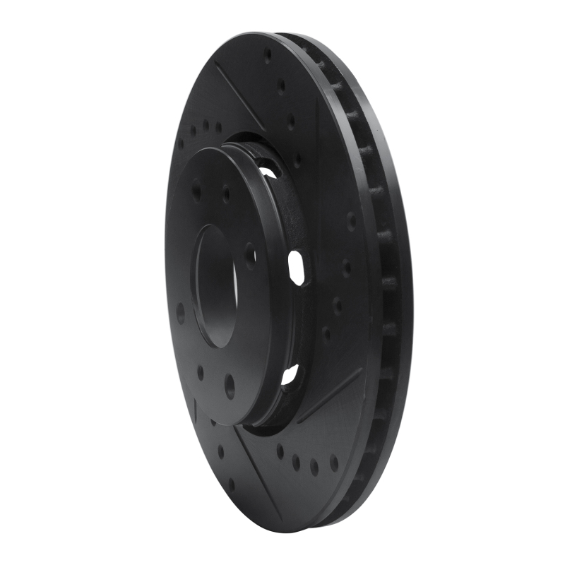 Volvo V40 Brake Rotor (1) - Front Right - R1 Concepts - Drilled & Slotted - Black - `00-`04